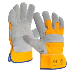 Gant cuir croûte de bovin renfort paume type docker/américain