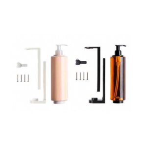 Support mural ABS pour flacon pompe 380ml noir - carton de 20 supports