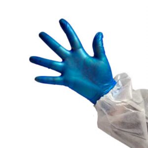 Gants à usage unique en vinyle poudré bleu - 10 boites de 100